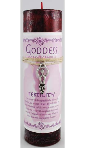 Fertility Pillar Candle with Goddess Necklace Fertility Pillar Candle with Goddess Necklace