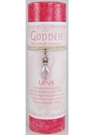 Love Pillar Candle with Goddess Necklace Love Pillar Candle with Goddess Necklace